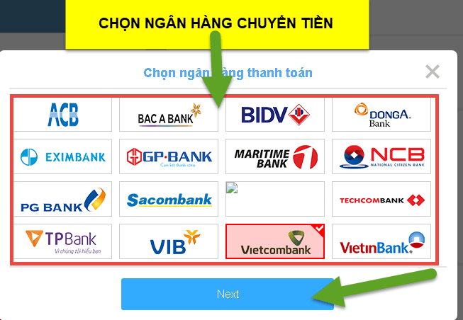 Thanh toán trực tuyến bước 2