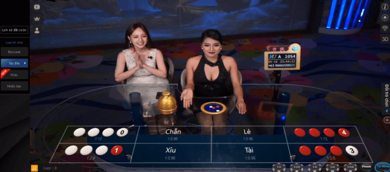 Giao diện khi chơi casino