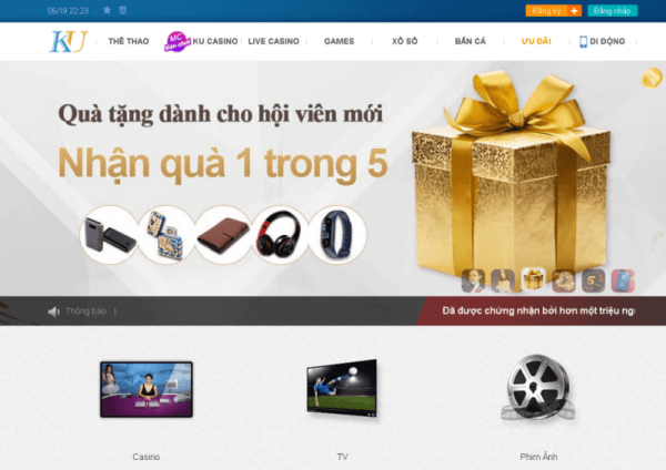 giao diện trang chủ kubet