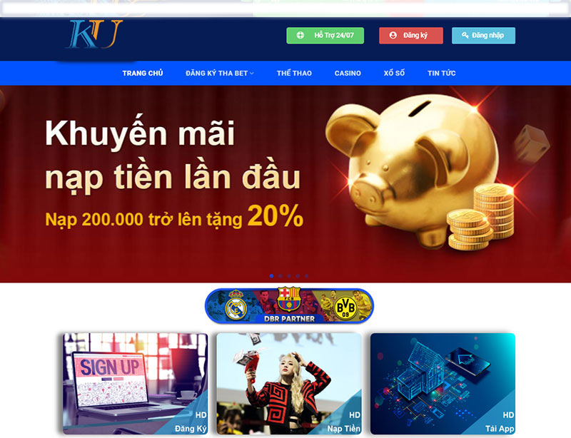 màn hình đăng ký nhà cái KU Casino